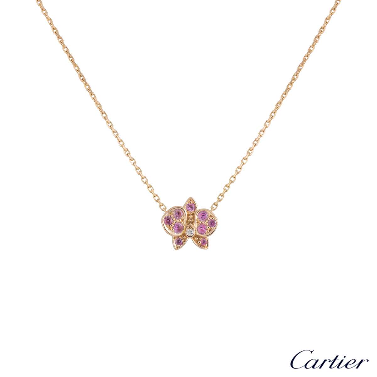 Cartier Rose Gold Caresse DOrchid?es Necklace B7222900 | Rich Diamonds